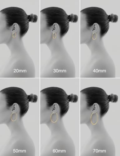 Image of Gacimy Gold Hoop Earrings for Women, 14K Gold Plated Thin Hoops