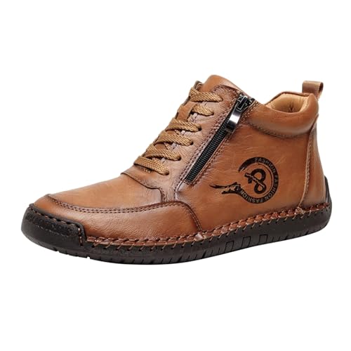 Bottines rétro cousues à la main en jaune pour homme, design vintage et finitions haut de gamme