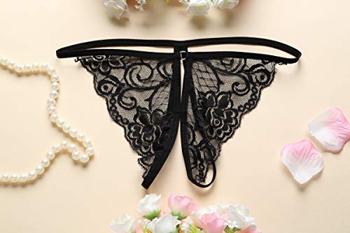 [HiSexy] 下着 女性 セクシー ベビードール ランジェリー セクシー 穴あきショーツ セクシーランジェリー 穴あき エッチな下着 オープンクロッチ ショーツ - 画像4