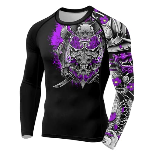 Samurai Ranked Men's Long Sleeve Compression Rash Guard Shirt for Jiu Jitsu, MMA, No-Gi, Grappling2