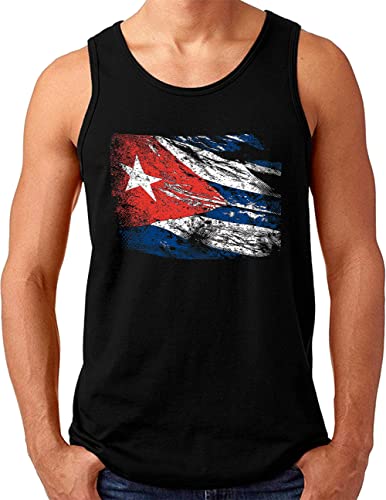 Débardeur Cuba Noir Homme Motif Drapeau Caraïbes La Havane Taille 4XL