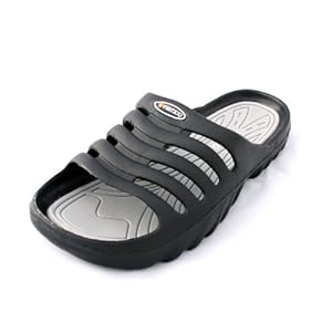 Vertico – Shower Sandals | Slide-On and Comfortable Pool-Side Shoes – Black & Grey
