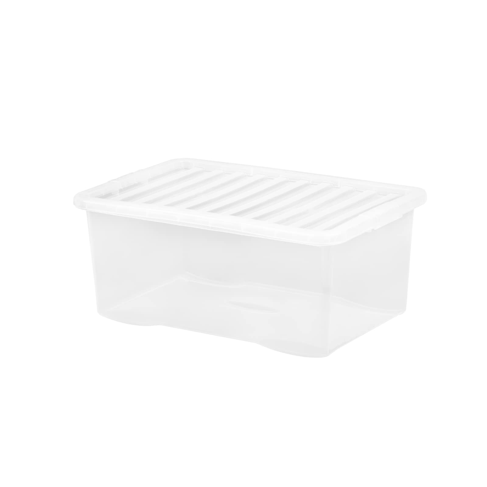 Selgen Crystal Clear 45L Plastic Storage Boxes Box & Lid Home Office Stackable Nestable (60.00 X 40.00 X 25.00 Cm)