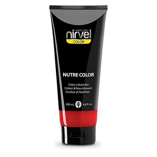 Nirvel NUTRE COLOR FLUOR Carmin 200 mL Mascarilla Profesional - Coloración temporal - Nutrición y brillo