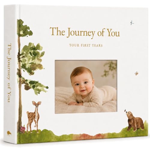 Image of Personalized Baby Memory Book, 4x6 Photo Cover, First 5 Years, Woodland | Custom Baby Book, Add a 4x6 Photo, 108 Pages, Baby Album and Memory Book, FSC-Certified Paper, Gift Box, Pregnancy Gifts
