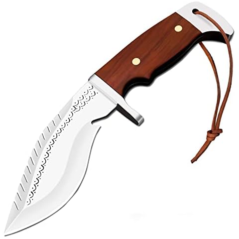 Survival Messer Camping Jagdmesser Outdoor Messer, Premium Survival Messer aus einem Stück D2 Stahl gefertigt Cover