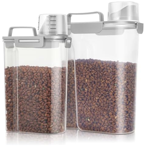 TBMax 2 Pack Airtight Pet Food Containers Cover