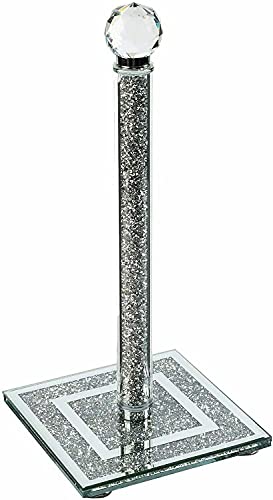 Soporte de rollo de papel de cocina de cristal plata de diseño sofisticado 2