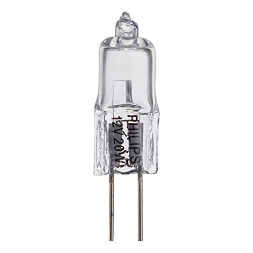 Philips Q20/G4/CL/12V,LED, 20 Watt, T3 JC Type,12 Volt, Clear, G4 Bi-pin Base,Halogen Light Bulb,Pack of 10