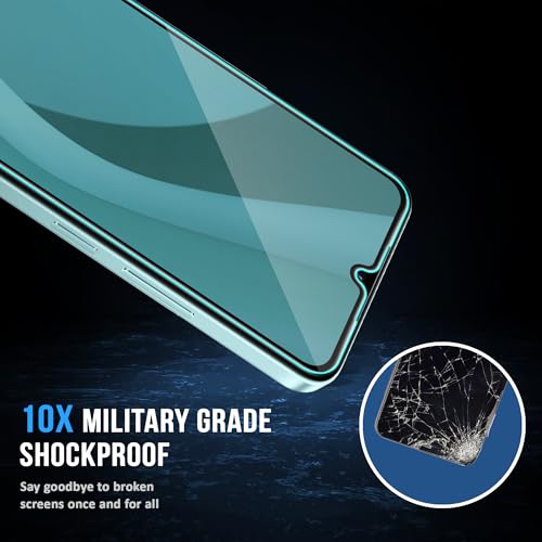 Image of ArmourPro Military Grade Matte Anti-Glare Tempered Glass Screen Protector for Poco C75 (6.88 Inch) With Installation Kit | Edge to Edge Coverage | Black (Pack of 2)
