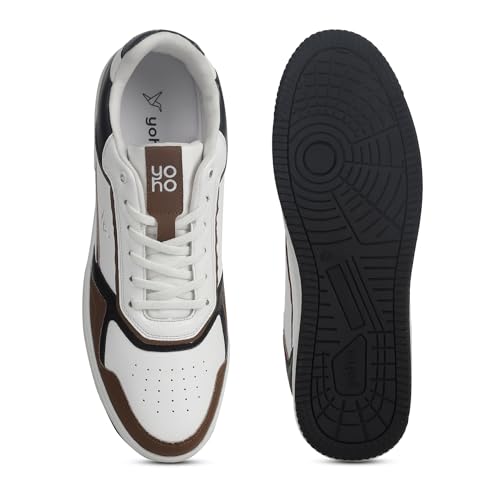 Image of YOHO Colored PU Fashion Sneaker for Men | Comfortable Shoes | Cushioned Insole | Quick-wear Elastic Laces | Lightweight | Dynamic Feet Support | Fashionable | Stylish | Modern