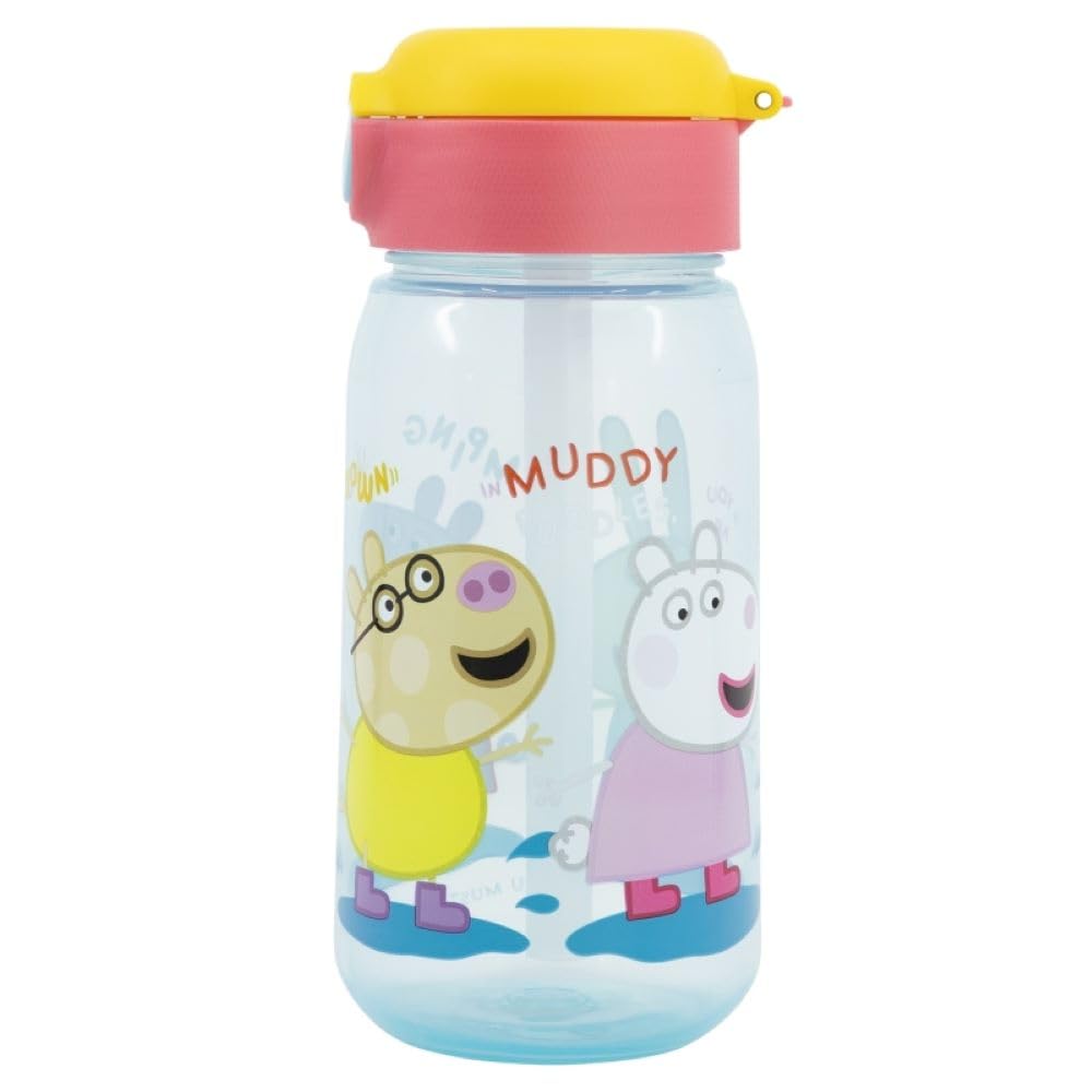 Om Supplies Peppa George Characters Childrens Reusable Drinking Bottle 510Ml - Holiday, Back To School Lunch Kids Bpa Free Plastic (Peppa)