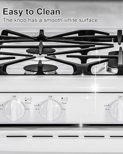 Image of WB03X24795 Stove Knobs Compatible with GE Gas Range, Range Oven Burner Cooktop Knobs Replace KIP 5G92 222D5793, White Plastic Surface Burner Control Knobs 5 Pcs