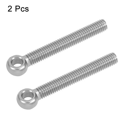 Image of uxcell M8 x 60mm Machinery Shoulder Swing Lifting Eye Bolt 304 Stainless Steel Metric Thread 2pcs
