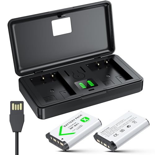 Batterie de rechange (2 pièces) et chargeur USB 2 canaux pour Sony NP-BX1, DSC-RX100, DSC-RX100M III, IV, V/VII, ZV-1