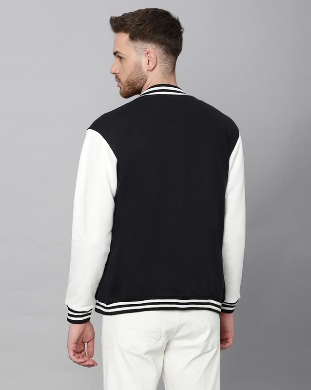 Image of BE SAVAGE Men's Cotton Blend Standard Length Varsity Jacket