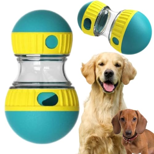 Rota da Bola® - Brinquedo Interativo para Cães - Dispenser Saída Ajustável de Petiscos ou Ração, Rolo Transparente, Brinquedo Enriquecimento Mental, Desperta Instinto e Diversão Pet (VERDE E AMARELO)