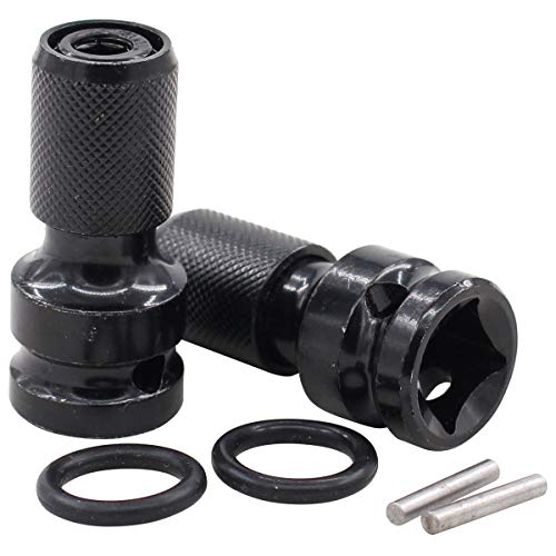 ApplianPar 1/2 Inch Square Drive to 1/4 Inch Hex Female Socket Adapter Drill Chuck for Air and Electric Impact Wrench Converter Chuck Adaptor