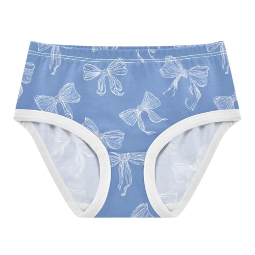 Wusikd White Bows Blue Girls' Underwear Cotton Girls Briefs Soft Toddler Underwear 2T