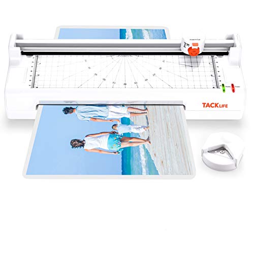 Laminator, A4 A5 A6 A7 Hot & Cold Laminator with Paper Controller, 4 in 1 Laminator for Home Office, Speed 330mm, 2 Rollers, ABS, Corner Rounder, Cutter, 20 Laminator Pouches, TACKLIFE MTL02