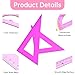 6 PCS Plastic Ruler Set Includes Transparent Ruler 12 & 6 Inch, Clear Protractor, and Triangle Rulers, Purple Rulers Math Geometry Set Measuring Tool for School Supplies Home Office Drawing