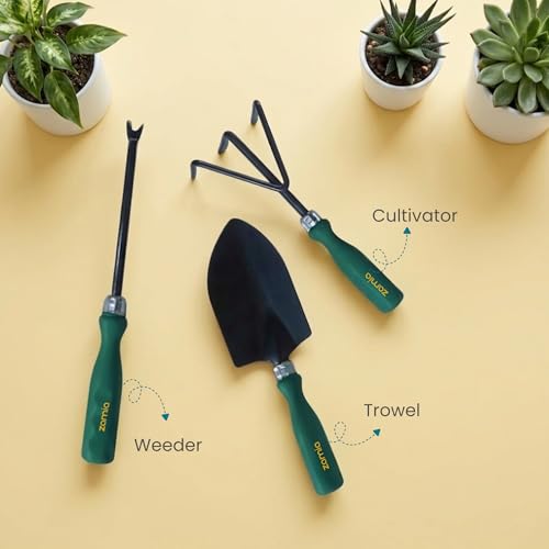 Image of Zamia Gardening Tools Kit, Set of 3 (Trowel, Cultivator, Weeder)