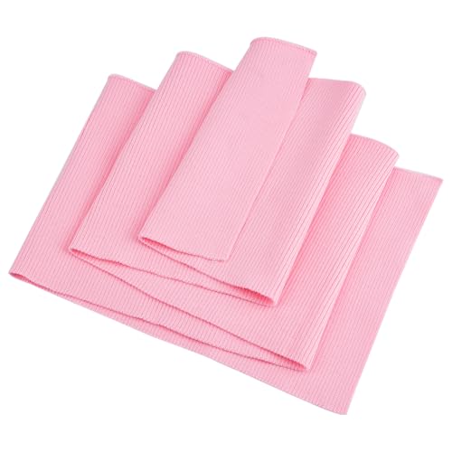 BENECREAT Pearl Pink Polyester Knitted Rib Fabric,...