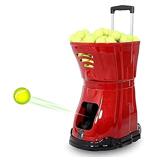 Yarsanor Portable Tennis Launcher, Automatic Tennis Ball Launcher with Remote Control and Features Custom Tennis Serve Setup, Serve Frequency 2-6 Seconds, 3 to 6 Hr Runtime(Size:220V)