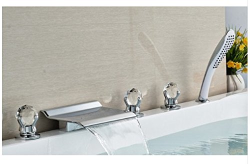 Mitigeur de baignoire avec poignée en cristal pour une salle de bain spa