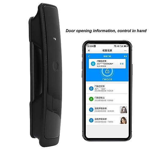 Fechadura de porta totalmente automática com impressão digital de 360°, sem chave, maçaneta biométri