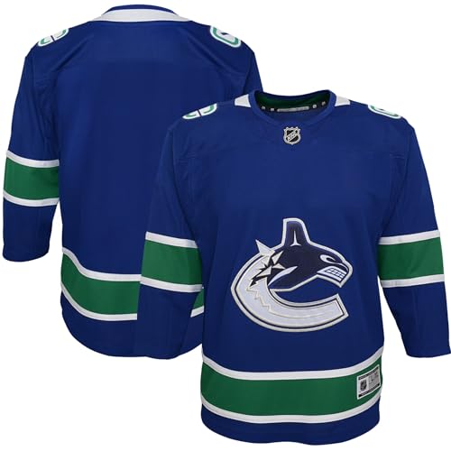 Outerstuff Vancouver Canucks Officially Licensed NHL Blue Kids Youth Boys 4-20 Team Color Home Premier Hockey Jersey - 14-20