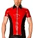 T-shirt in lattice con zip in metallo a contrasto rosso e nero-arancia_M