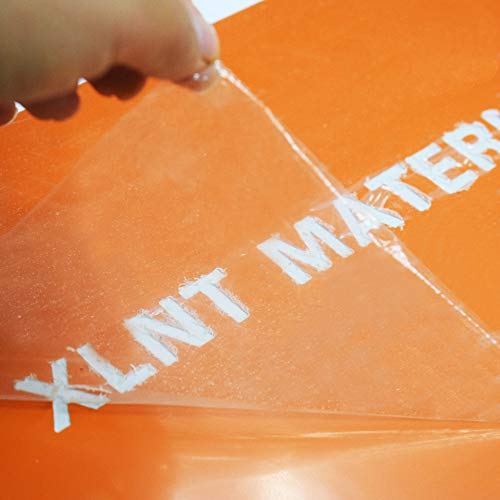 Image of XLNT TECH Engraving Blank Materials ABS Double Color Plastic Sheet, Orange /White (7 inch x 11 inch x .040 inch, 12 Pieces) for Interior Signs, Badges.