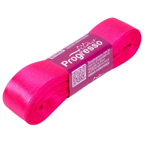 FITA CETIM SIMPLES CF005 22MM COR 279 ROSA CÍTRICO Peça 10 metros