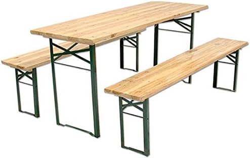 SET BIRRERIA TAVOLO + 2 PANCHE A 3 GAMBE CM. 220X80-46641