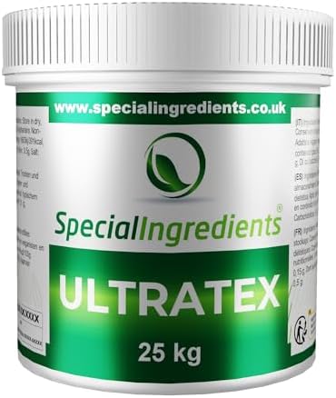 Ultratex 25kg Gluten-Free, Multi-Functional, Highly Dispersible Instant Thickening Starch for use in Both Hot and Cold Applications โ Recyclable Container