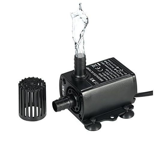 Decdeal USB DC5V 4.8W 300L/H Elevación 300cm Mini Bomba de Agua Ultrasilencioso, Sin Cepillo, Impermeable, Sumergible, para Circulación de Fuente Acuario