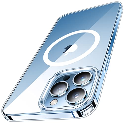 Simtect Magsafe Clear for iPhone 13 Pro Max Case Compatible with Magsafe [Yellow Resistant] [Military Grade Tested] Hard PC with Soft Edges Cover, Slim Shockproof Case for iPhone 13 Pro Max 6.7