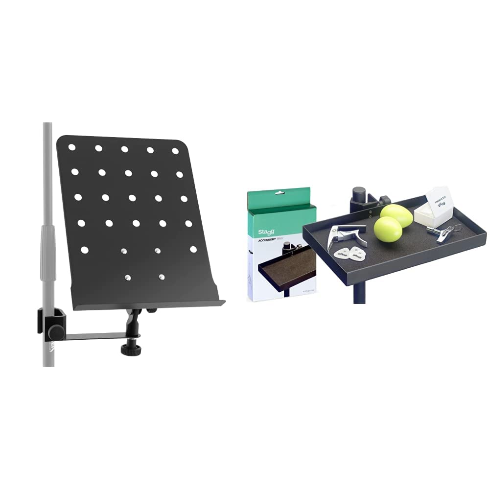 Support Microphone Et Partitions Tiger - Bureau Amovible Pour Piano, Chant - Serrage Sur Pied Ou Table