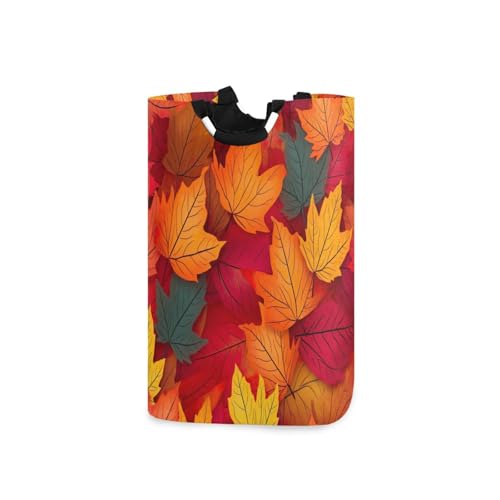 Jihqo Laundry Hamper Basket Thanksgiving Maple Leaf Collapsible Nursery Storage Bin Waterproof Clothing Baskets for Home Bedroom Bathroom Washing Room