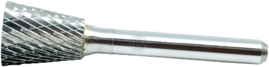 Benchmark Abrasives Inverted Cone Shape Double Cut Rotary Tungsten Carbide Burr for Metal Wood Welding Deburring Sculpting High-Speed Die Grinders enclosed in Plastic Capsule 1/4 Shank (SN-6)