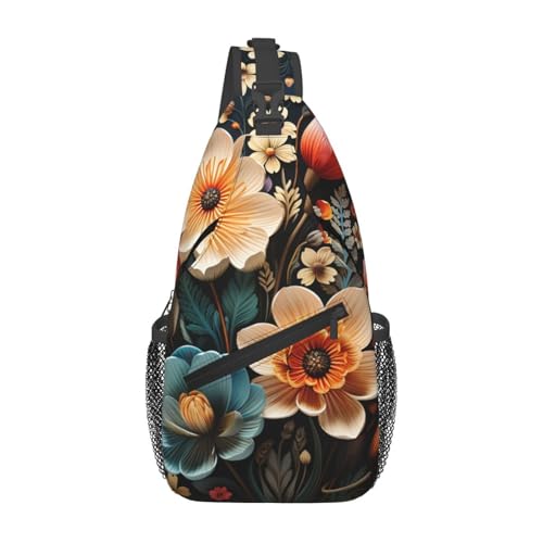Bolso tipo sling pequeño con patrón floral para senderismo miniatura 2