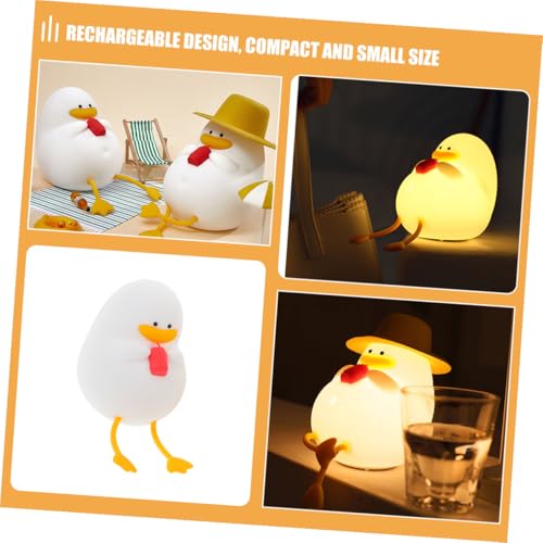 Lámpara de noche pato de silicona pequeña LED recargable miniatura 6