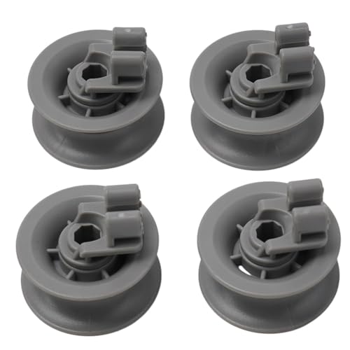 ZYWUOY Paquete de 4 rodillos para cesta superior de lavavajillas para Bosch para Siemens para Neff para Constructa para Indesit Junker, ruedas de repuesto de ABS gris, parte 611666