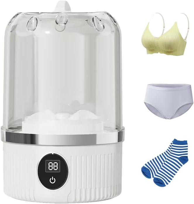 Portable Mini Underwear Washing Machine - Wash Bras, Underwear, Socks with Ease, Digital Control Panel, Efficient Cleaning, Quiet Operation, Small