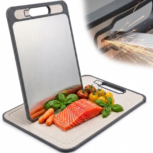Titanium Cutting Board with Knife Sharpener,15.08" x 10.35" - image 1