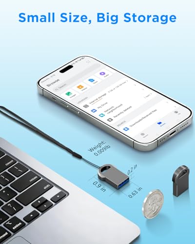 Image of EASTBULL Mini 2.0 Metal USB 2.0 Type-C Flash Drive 16GB Small USB 2.0 Drives 10PCS with Lanyard Thumb Drive for Storage and Backup (16GB)