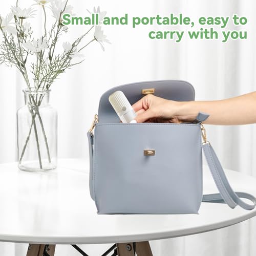 Fusselrolle für unterwegs Wiederverwendbar Fusselrollen Inklusive 6 Mini Nachfüllpacks 1 Abroller Tierhaarentferner Flusenentferner für Kleidung Sofa Tierhaare Perlweiß