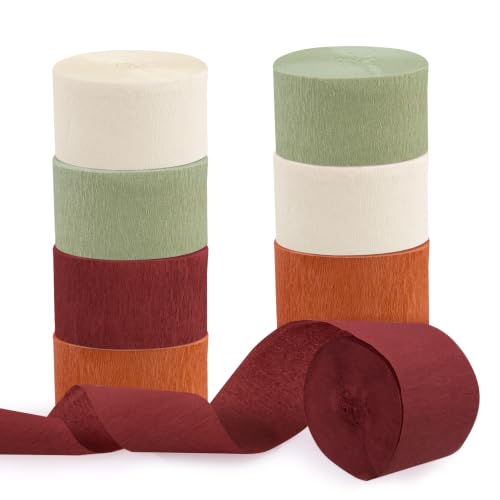 Image of Fall Party Decorations 8 Pcs Crepe Paper Streamers Party Decorations