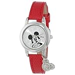 Disney-Womens-MK1042-Mickey-Mouse-Watch-with-Red-Leather-Band